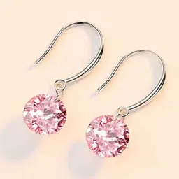 MYKI Silver-Plated Contemporary CZ Stone Studded Drop Earrings-33