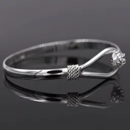 Peora Cubic Zirconia Silver Plated Kada Bracelet-image-60