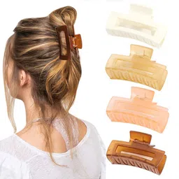 Krelin Women Pack Of 4 Rectangular Hair Claw Clip-image-11