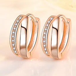 MYKI Rose Gold Plated Contemporary Studs Earrings-15