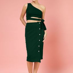 Oomph! One Shoulder Neck Sleeveless Top With Skirt-image-84