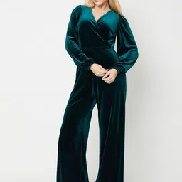 DOROTHY PERKINS Velvet Wrap Basic Jumpsuit-picture-14