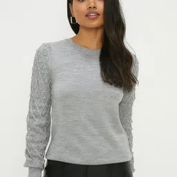 DOROTHY PERKINS Women Bobble Stitch Acrylic Pullover-image-28