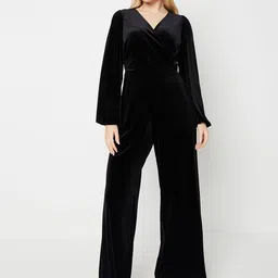 DOROTHY PERKINS Velvet Wrap Basic Jumpsuit-image-52