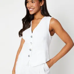 DOROTHY PERKINS V-Neck Sleeveless Waistcoat-picture-40