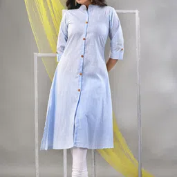 Charukriti Mandarin Collar Cotton Straight Kurta-image-39