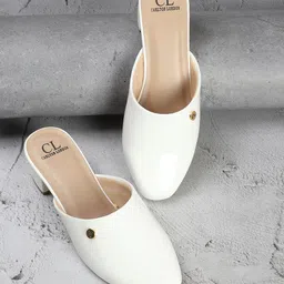 Carlton London Round Tie Block Heeled Mules-37