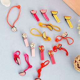 Silvermerc Designs Women Set of 15 Multicoloured Embellished Hair Accessory Set-1