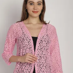 Dressitude Self Design Cotton Open Front Shrug-35