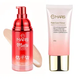 MARS Set of Matte Mousse Foundation - Nude Beige 60 ml & Pore Cure Primer 30 ml-image-27