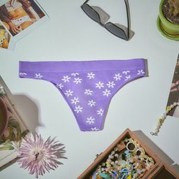 Big Little Lemons Women Floral Printed Seamless Thong Briefs-image-25