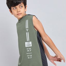 Technosport Boys Colourblocked Sleeveless Antimicrobial Slim Fit Sports T-Shirt-image-32