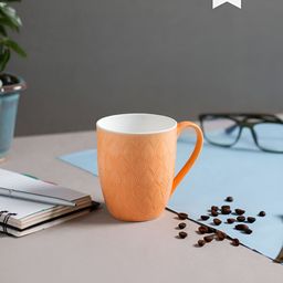 JCPL Orange & White 2 Pieces Printed Ceramic Glossy Mugs 360 ml Each-14
