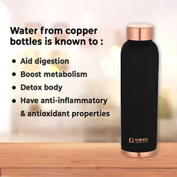 Kuber Industries Black & Copper-Toned Set of 4 Copper Solid Water Bottle-25
