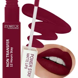 FORFOR Powerstay 2Pcs Non Transfer Liquid Matte Lipsticks - 5ml Each-Bridal Maroon-Wine 3-28