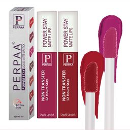 PERPAA Set Of 2 Power Stay Non Transfer Liquid Matte Lipstick 5ml Each - Shades 10 & 22-17