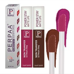 PERPAA Set Of 2 Power Stay Non Transfer Liquid Matte Lipstick 5ml Each - Shades 10 & 16-10