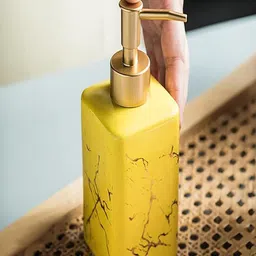 Kuber Industries Yellow Abstract Ceramic Liquid Soap Dispenser 320 ml-image-35