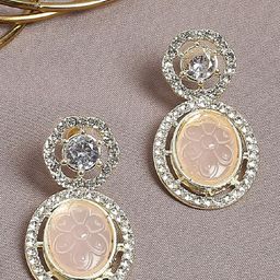 OOMPH American Diamond Studded Drop Earrings-46