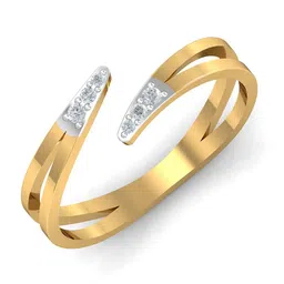 KUBERBOX Ablah Open 18KT Gold Diamond Studded Finger Ring-1.8gm-image-28