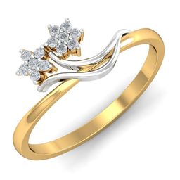 KUBERBOX Graceful Poise 18KT Gold Diamond Studded Finger Ring- 1.94gm-image-67