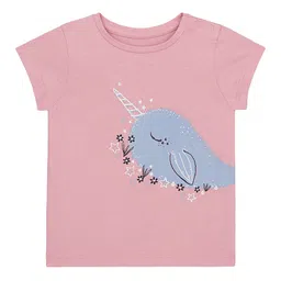 mothercare Girls Pink Printed Pure Cotton Regular Top-55