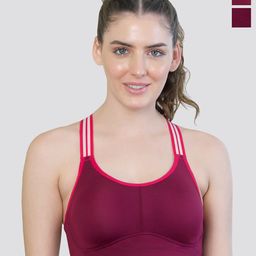 K LINGERIE Pack of 2 Charlet Criss-Cross Back Cookie Cup Insertion High Impact Sports Bra-37