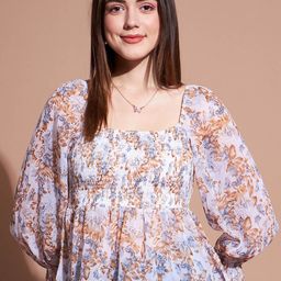 Deewa Floral Print Georgette Regular Top-picture-24