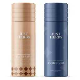 Just Herbs Men Set of 2 Deodorants 150 ml Each - Salt & Sand & Musk Divine-1