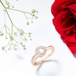 AMI Women Rose Gold-Plated & Cubic Zirconia Stone-Studded Finger Ring-image-64