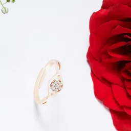 AMI Rose Gold-Plated CZ-Studded  Finger Ring-image-5