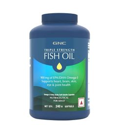 GNC Triple Strength Fish Oil Mini Omega 3 Capsules - 240 Softgels-67