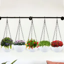 Kuber Industries  White 5 Pieces  Hanging Planters-34