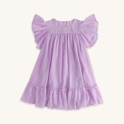 Pantaloons Junior Self Design Flutter Sleeves Flounce Cotton A-Line Dress-picture-48