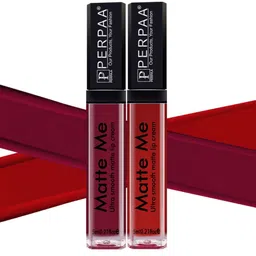 PERPAA Set Of 2 Matte Me Ultra Smooth Lip Creams 5 ml Each - Maroon Berry & Bright Red-2