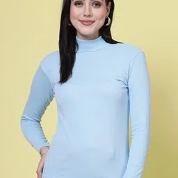 Clora Creation Self Design High Neck Fitted Top-image-50