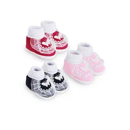 BAESD Kids Set Of 3 Cotton Booties-14