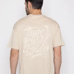 TITTLI Typography Printed Drop-Shoulder Sleeves Oversized Pure Cotton T-shirt-image-93