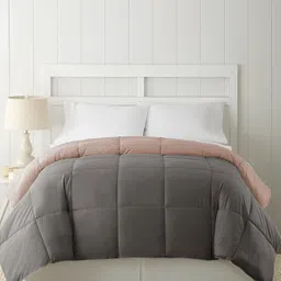 RF RELAXFEEL Grey & Charcoal Heavy Winter 233 GSM Single Bed Comforter-image-3