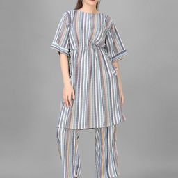HOUSE OF MIRA Striped Round Neck Tunic With Flared Trouser-picture-20