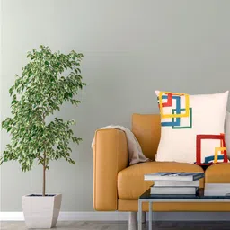 Home White & Red Geometric Square Cushion Cover-image-51