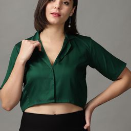 DIVINATION Shirt Style Crop Top-image-10