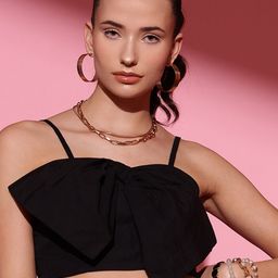 STREET 9 Pure Cotton Shoulder Straps Crop Top-image-80