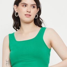 Hypernation Ribbed Fitted Crop Top-image-7
