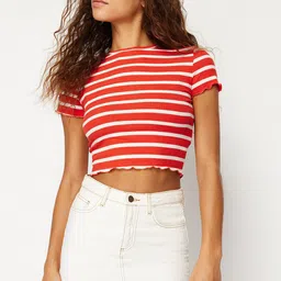 Trendyol Striped Cotton Crop Top-image-36