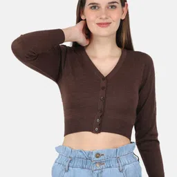 Monte Carlo V-Neck Woollen Crop Cardigan-picture-14