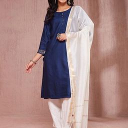 Fabindia Woven Design Cotton Silk Dupatta With Zari-17