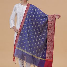 BANJARA INDIA Ethnic Motifs Woven Design Zari Raw Silk Banarasi Dupatta-picture-35