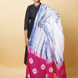 Unnati Silks Tie and Dye Dyed Cotton Dupatta-image-43