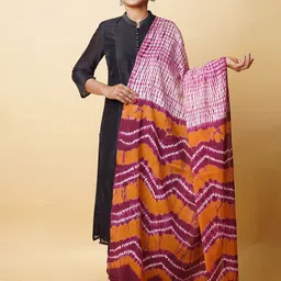 Unnati Silks Ethnic Motifs Printed Tie and Dye Cotton Dupatta-image-16